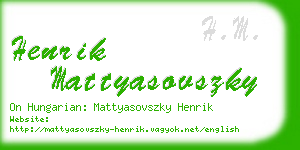 henrik mattyasovszky business card